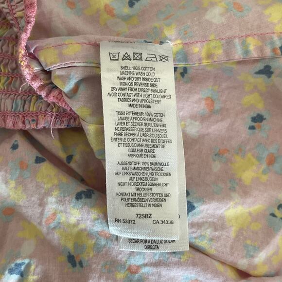 French Connection Stacie Daisy Print Smocked Peplum Top Moonlite Pink - Picture 8 of 8